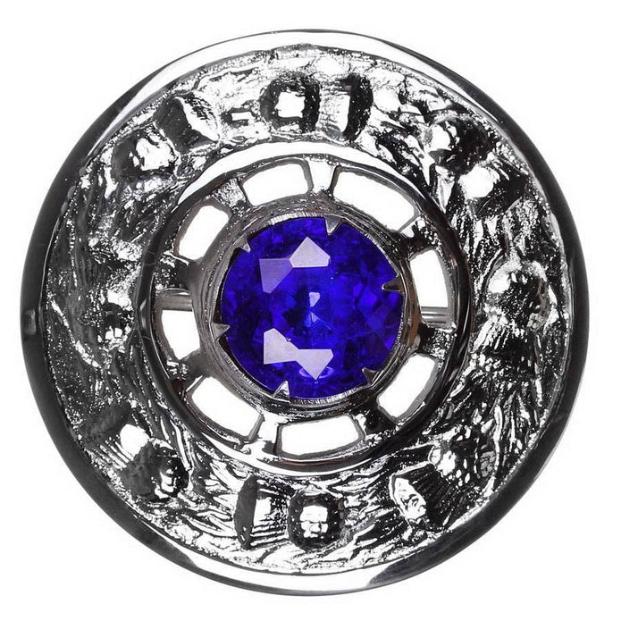 Rintaneula – ohdakekuvio ja sininen kivi, kromipinta